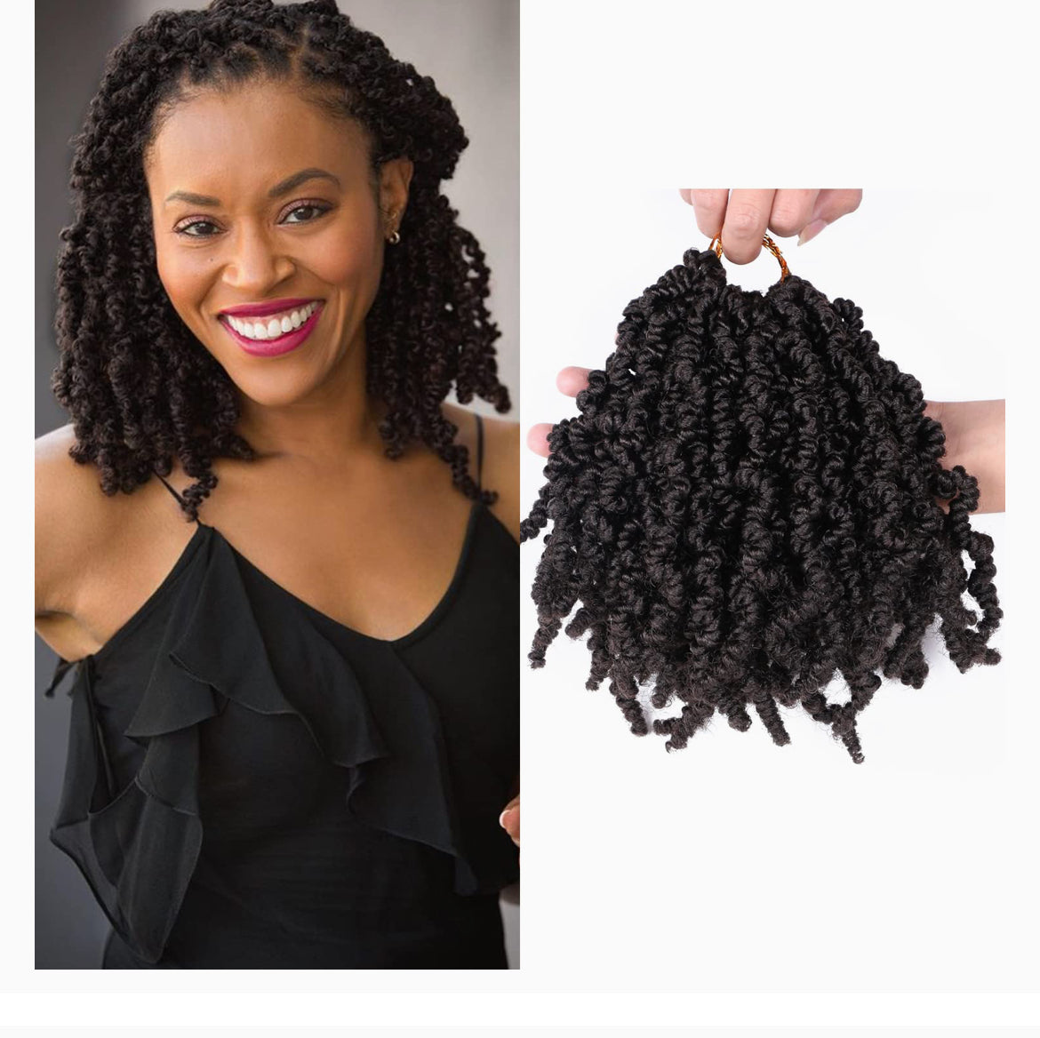 Pre-twisted Spring Twist Crotchet Braids Hair for bob spring twist short Curly Bomb hair