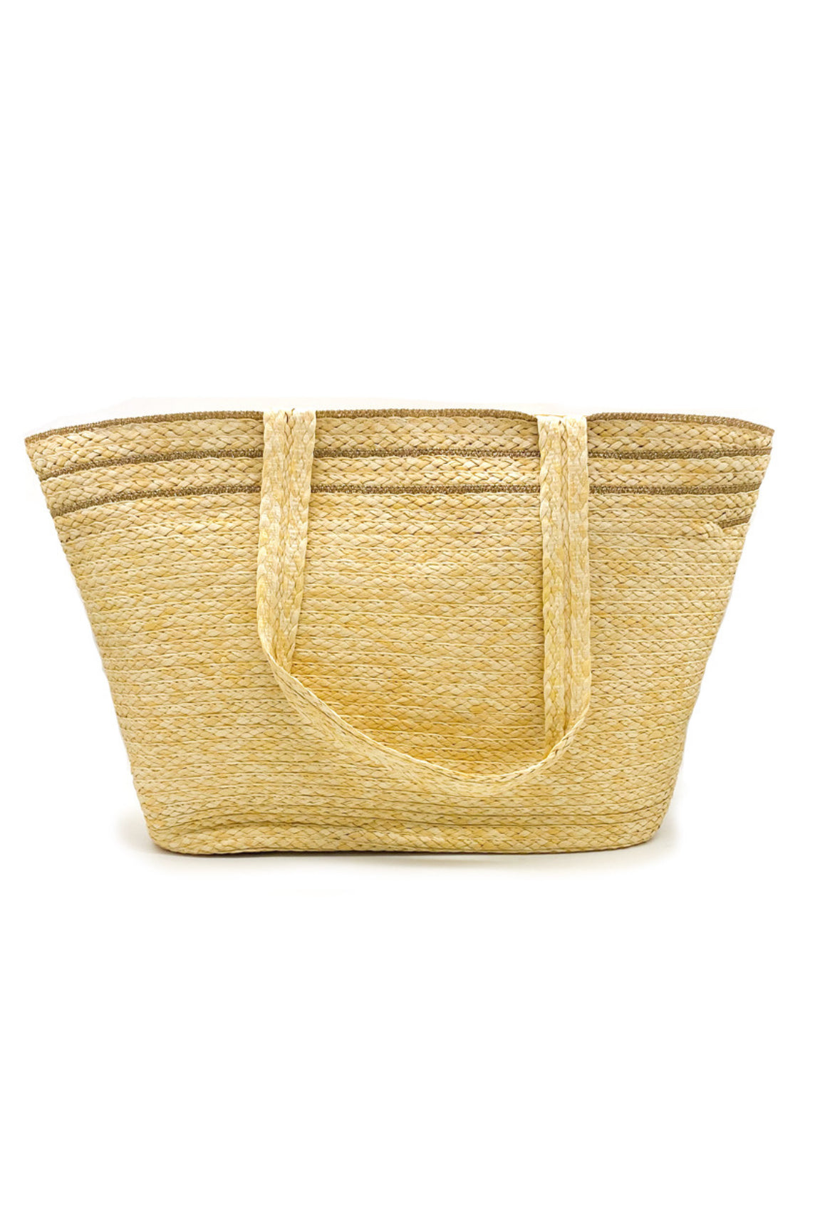 Woven Tote Bag With Metallic Edging