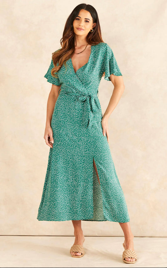 Wrap midi summer dress