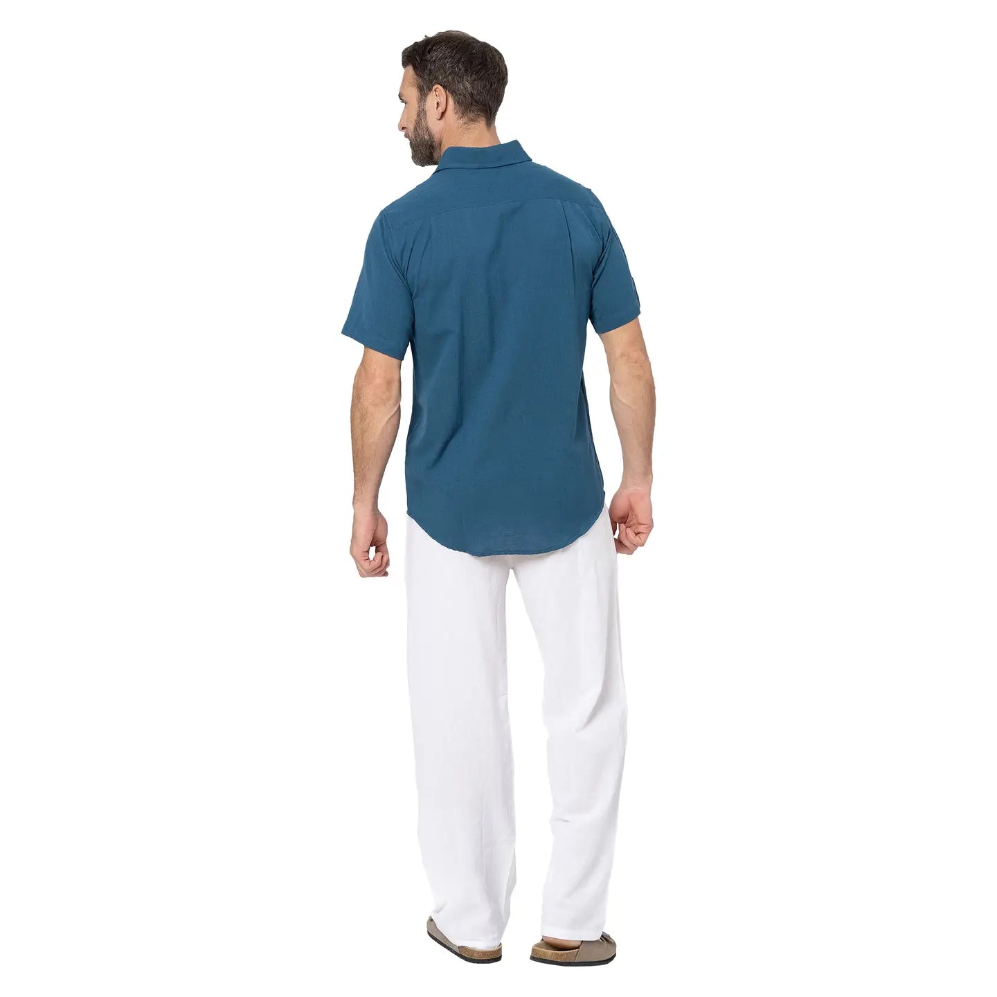 Men's Summer Linen Shirt Short Sleeve