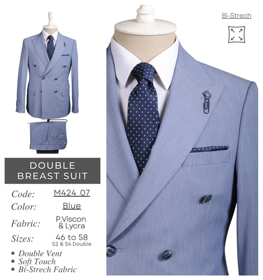 Blue double breast suit