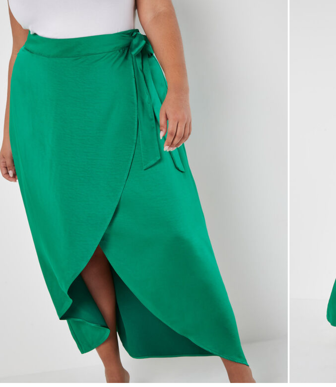 Satin Asym Maxi Skirt
