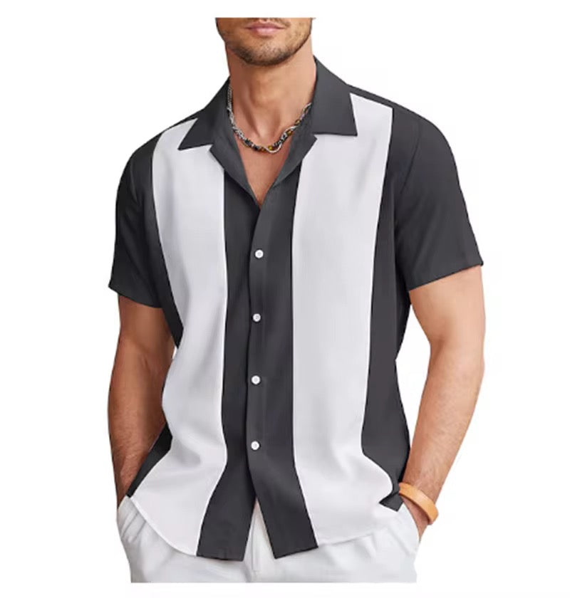 Beach striped shirt short sleeve