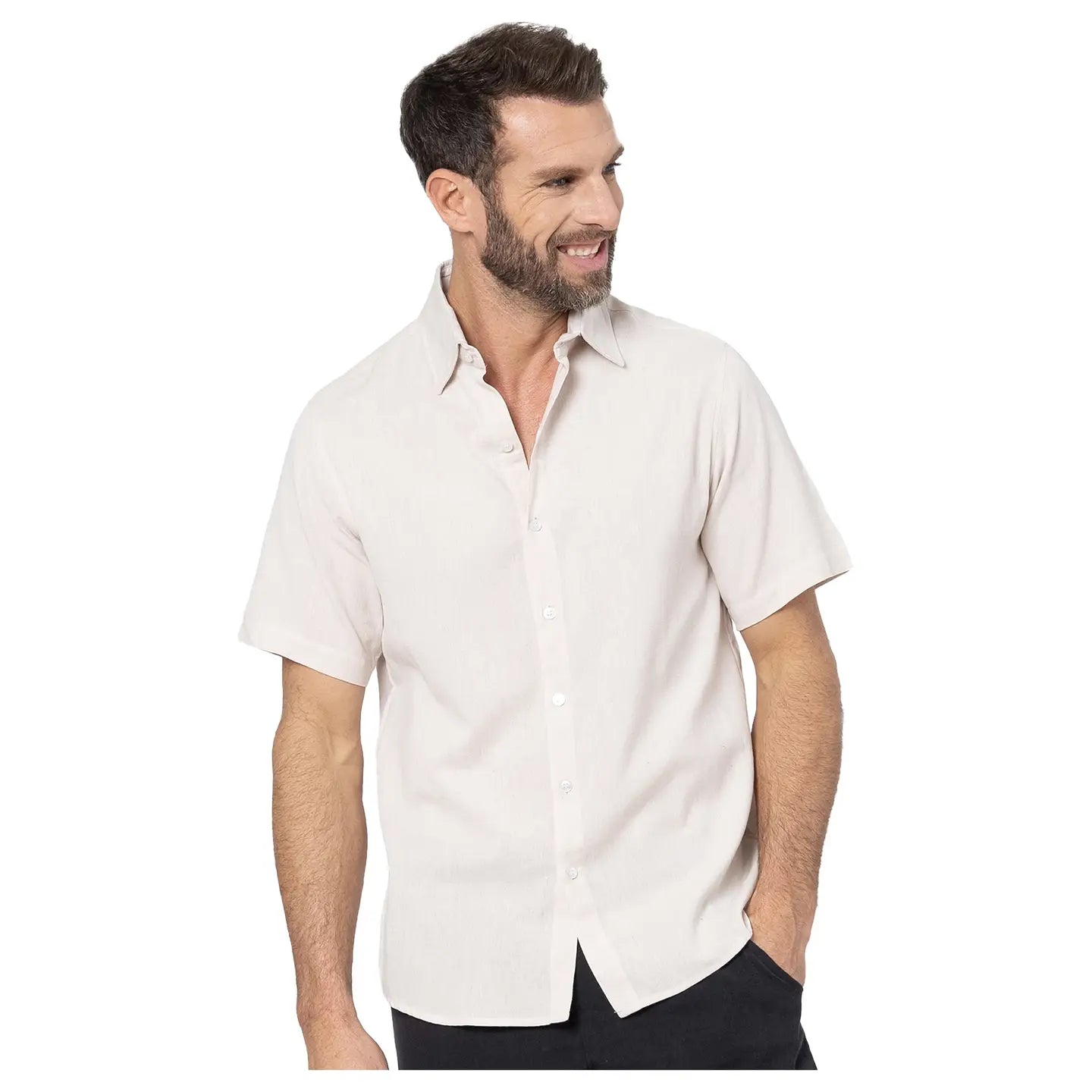 Men's Summer Linen Shirt Short Sleeve