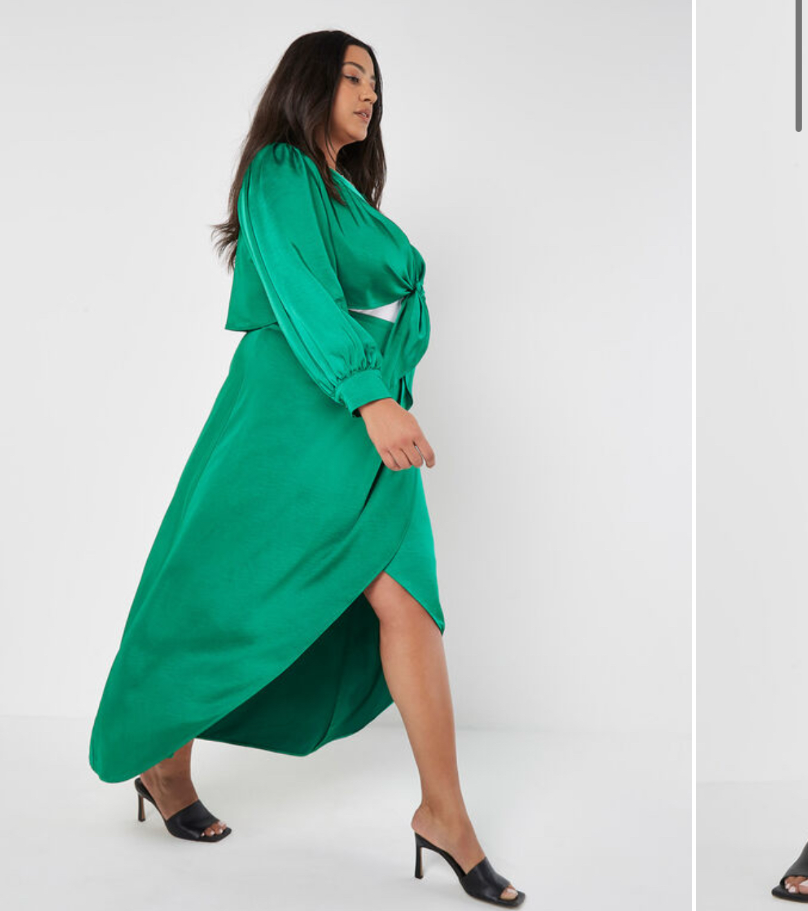 Satin Asym Maxi Skirt