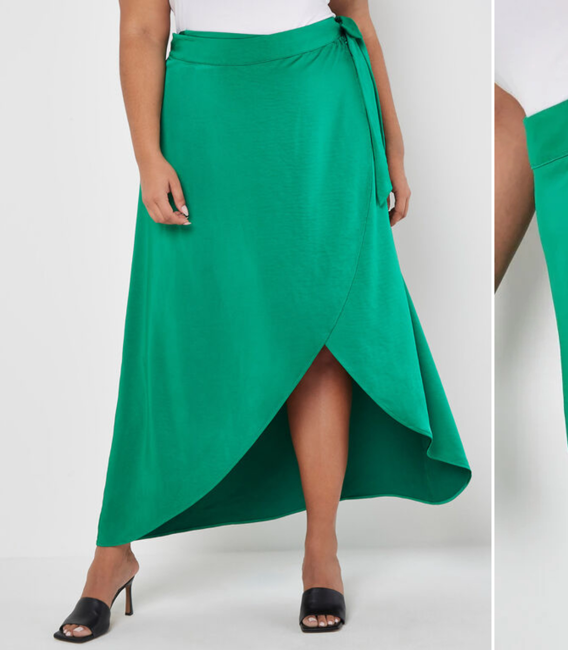 Satin Asym Maxi Skirt