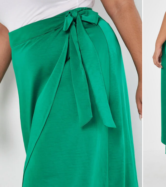 Satin Asym Maxi Skirt