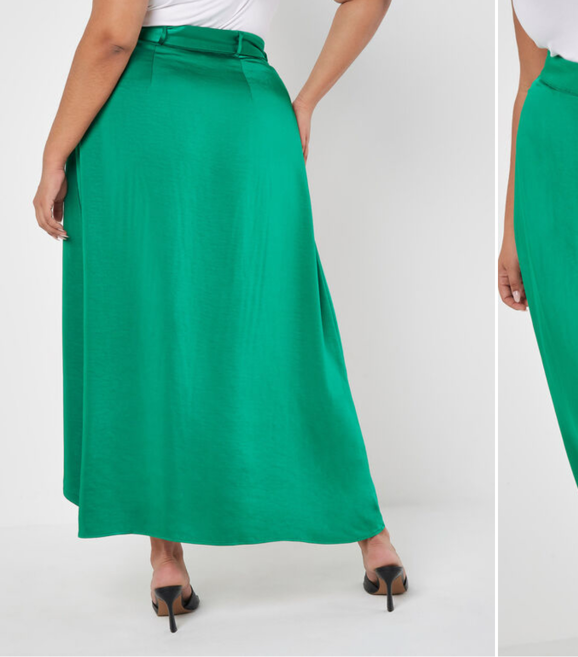 Satin Asym Maxi Skirt